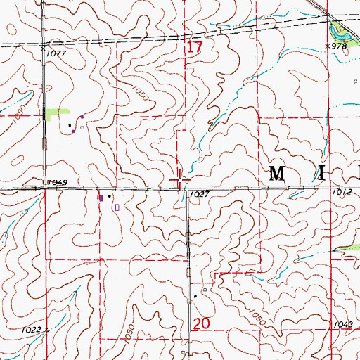 Topographic Map of Middlefield (historical), IA