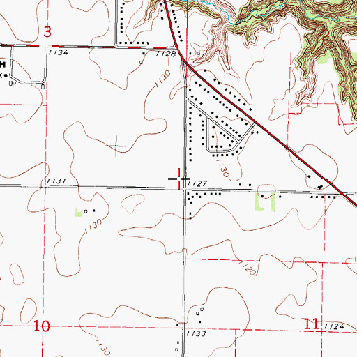 Topographic Map of Greenside, IA