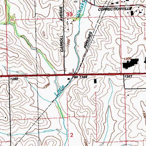 Topographic Map of Hoskins (historical), IA