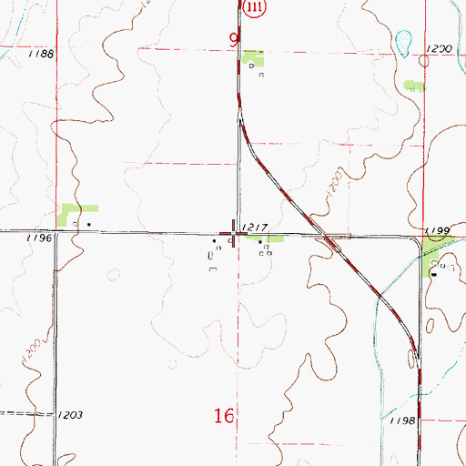 Topographic Map of Laconia, IA