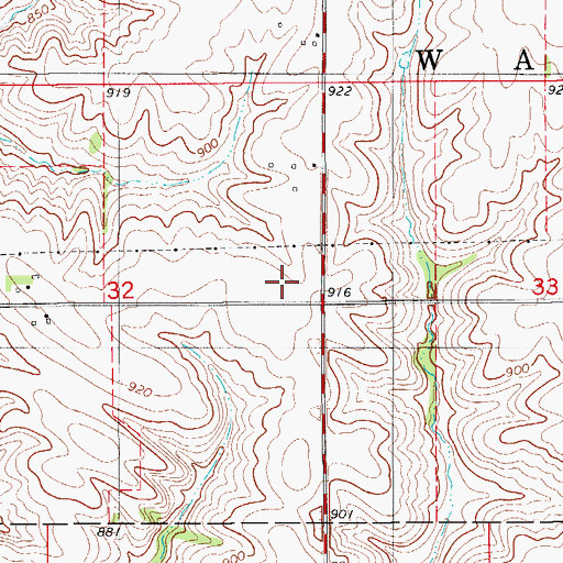 Topographic Map of Tyro Post Office (historical), IA