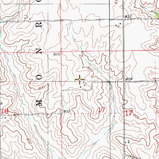 Topographic Map of Munchuk Post Office (historical), IA