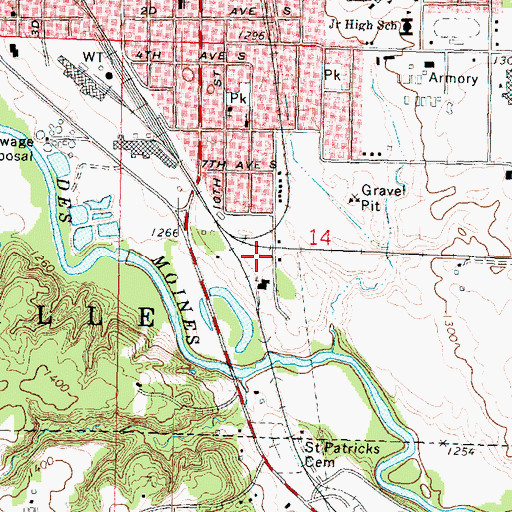 Topographic Map of Jackson School Post Office (historical), IA