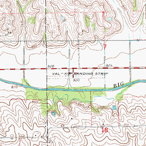 Topographic Map of Skydive Iowa Airport, IA