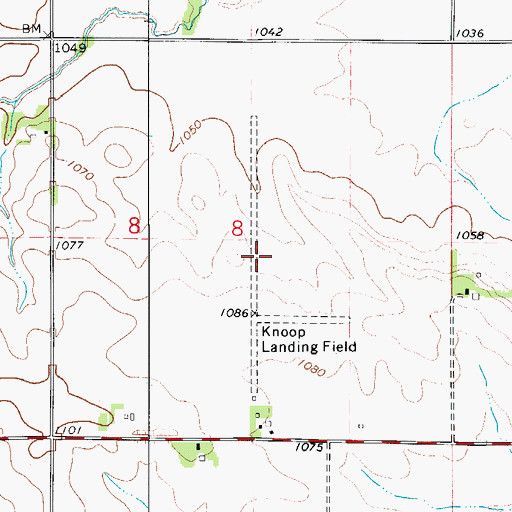 Topographic Map of Knoop Airport (historical), IA