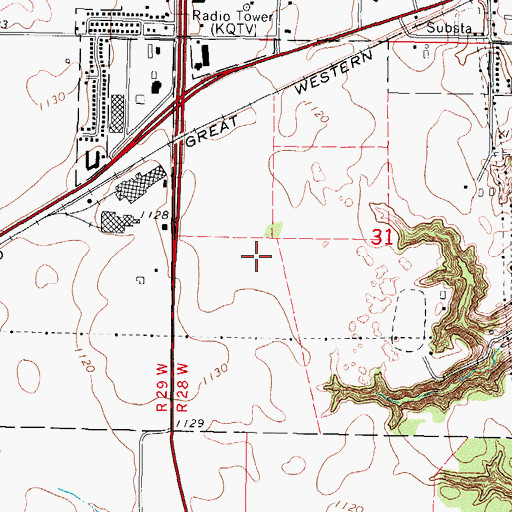 Topographic Map of KVFD-AM (Fort Dodge), IA