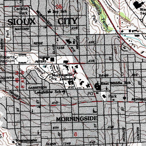 Topographic Map of KMSC-FM (Sioux City), IA