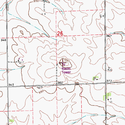 Topographic Map of KCRG-TV (Cedar Rapids), IA