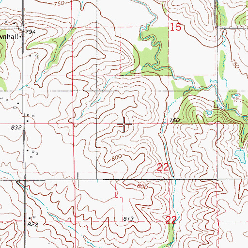 Topographic Map of Township of Adams, IA