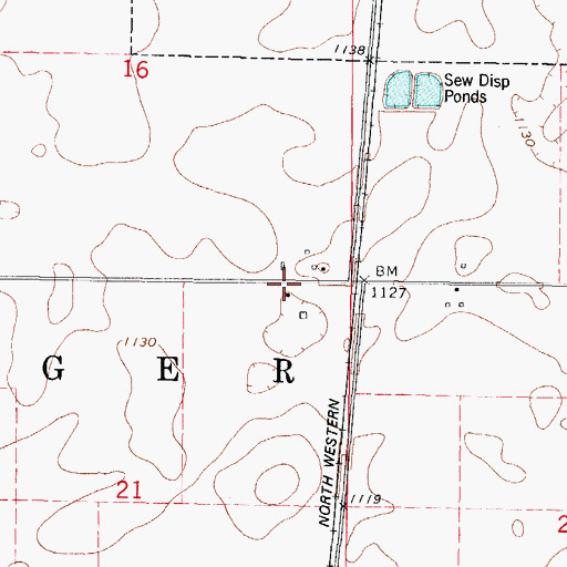 Topographic Map of Township of Badger, IA