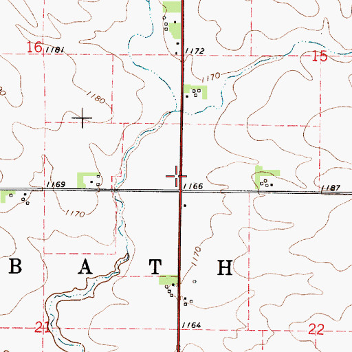Topographic Map of Township of Bath, IA