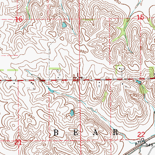 Topographic Map of Township of Bear Creek, IA