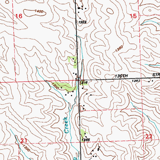 Topographic Map of Township of Concord, IA