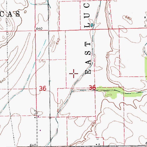 Topographic Map of Township of East Lucas, IA