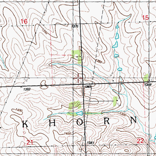 Topographic Map of Township of Elkhorn, IA