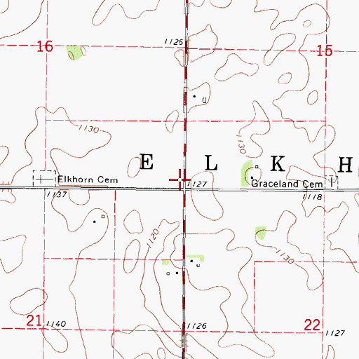 Topographic Map of Township of Elkhorn, IA