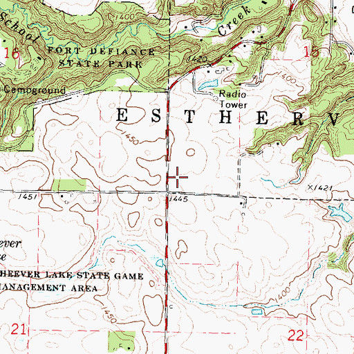 Topographic Map of Township of Estherville, IA