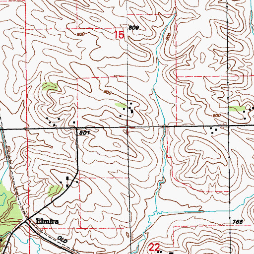 Topographic Map of Township of Graham, IA