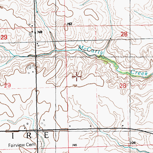 Topographic Map of Township of Le Claire, IA