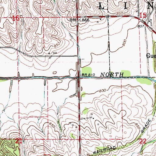 Topographic Map of Township of Lincoln, IA