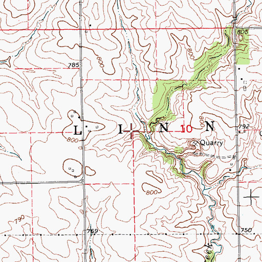 Topographic Map of Township of Linn, IA