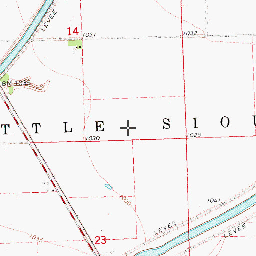 Topographic Map of Township of Little Sioux, IA