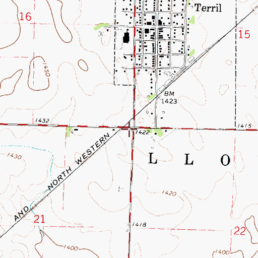 Topographic Map of Township of Lloyd, IA