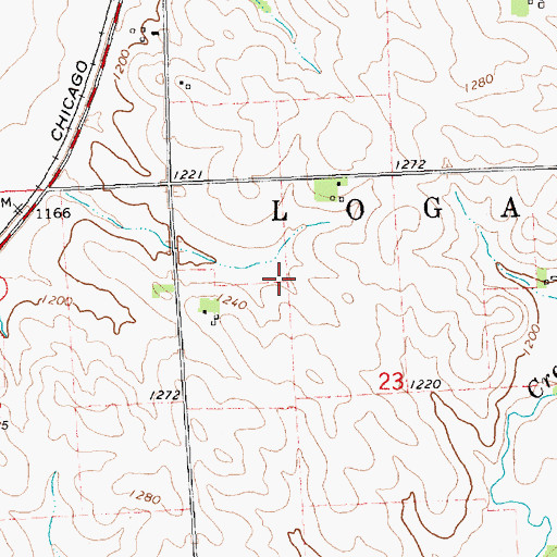 Topographic Map of Township of Logan, IA