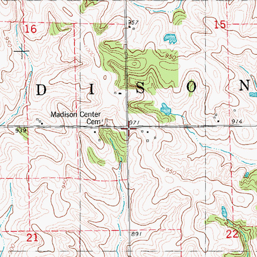 Topographic Map of Township of Madison, IA