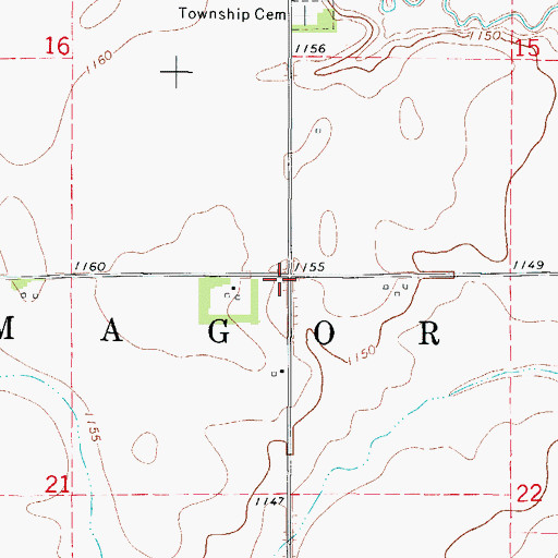 Topographic Map of Township of Magor, IA
