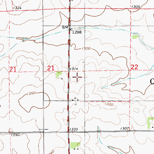 Topographic Map of Township of Oak Dale, IA
