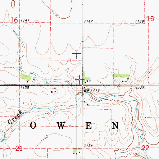 Topographic Map of Township of Owen, IA