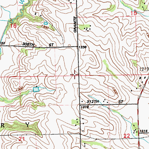 Topographic Map of Township of Perry, IA