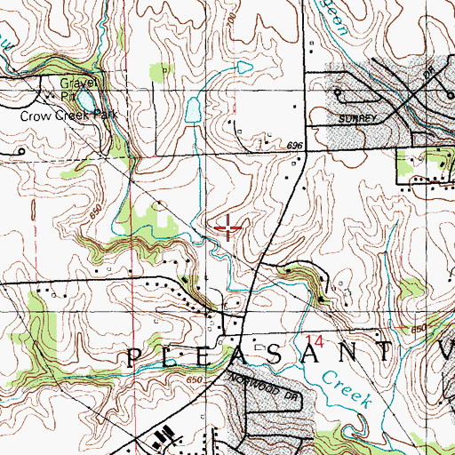 Topographic Map of Township of Pleasant Valley, IA