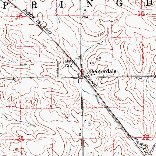 Topographic Map of Township of Springdale, IA