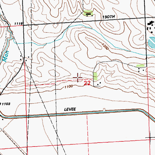 Topographic Map of Township of Woodbury, IA