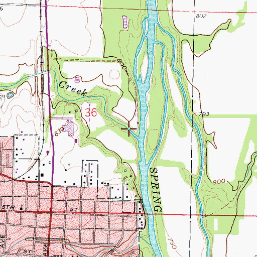Topographic Map of Willow Creek, KS