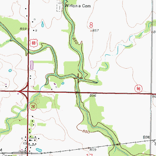 Topographic Map of Little Shawnee Creek, KS
