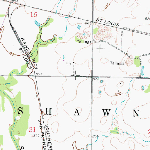 Topographic Map of Township of Shawnee, KS