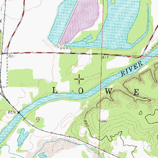 Topographic Map of Township of Lowell, KS