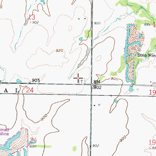 Topographic Map of Pleasant View Church, KS