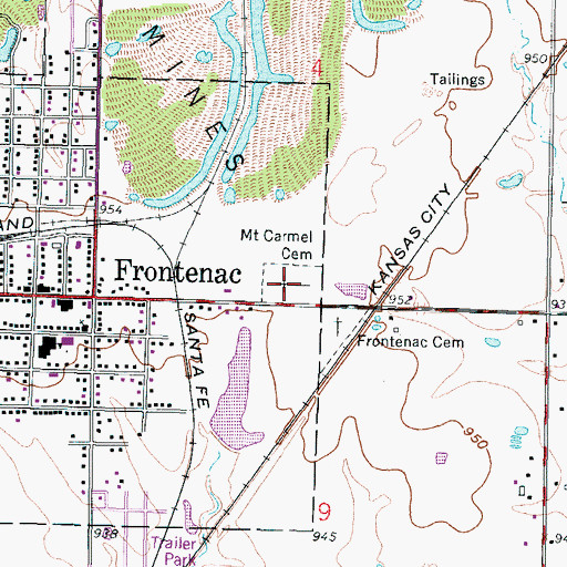 Topographic Map of Mount Carmel Cemetery, KS
