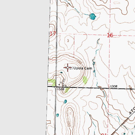 Topographic Map of Upola Cemetery, KS