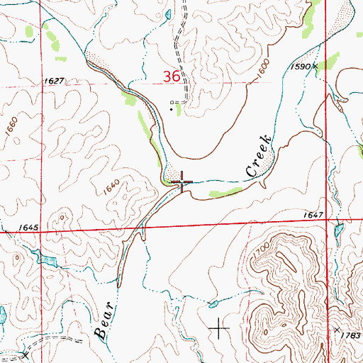 Topographic Map of Dog Creek, KS