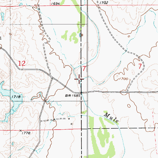 Topographic Map of Inman Creek, KS