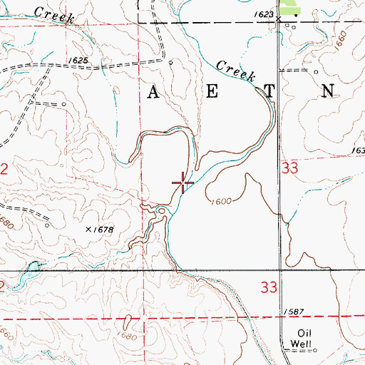 Topographic Map of Deadman Creek, KS