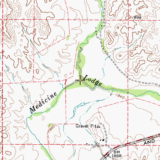 Topographic Map of Thompson Creek, KS