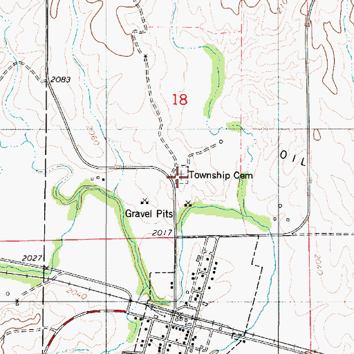 Topographic Map of Powell Township Cemetery, KS
