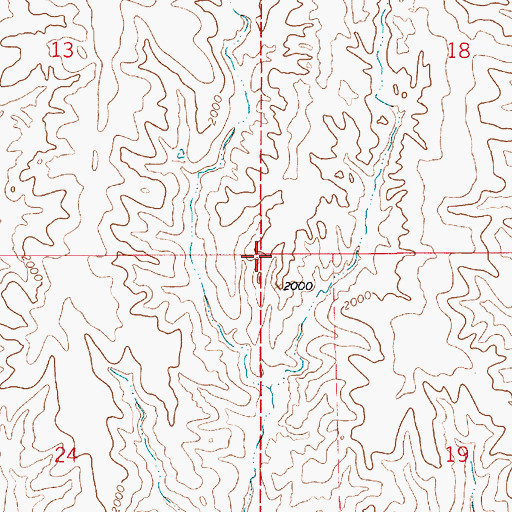 Topographic Map of Township of Powell, KS