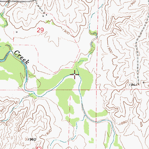 Topographic Map of Skelton Creek, KS